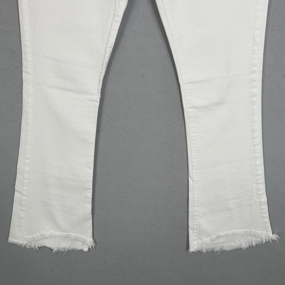 Current Elliott Jeans Womens 29 White The Flip Flop Mid Rise Flare Frayed Hem - Picture 3 of 13